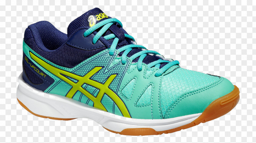 Colorful Asics Tennis Shoes For Women Gel Upcourt GS C413N-7007 Sports Womens (Diva Blue/Lightning) Court PNG
