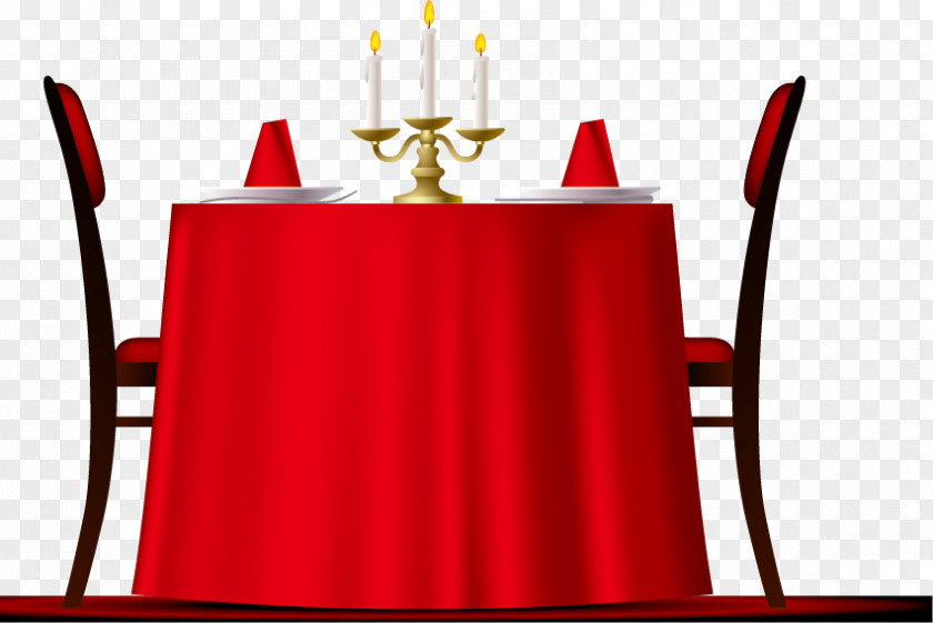 Vector Candlelight Dinner Table Clip Art PNG