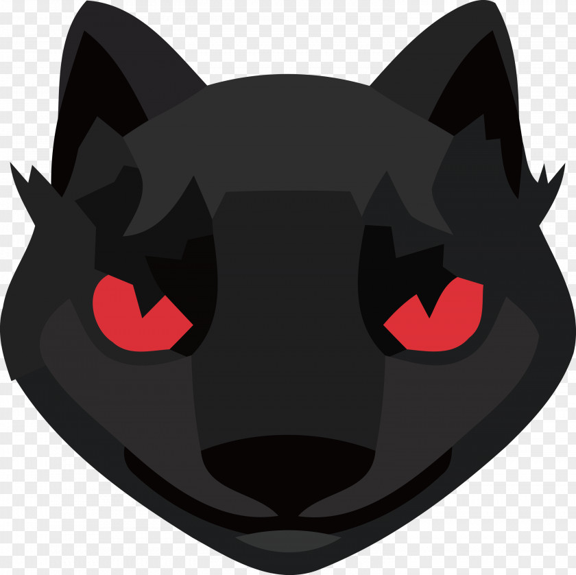 Cat Black Snout Whiskers Cartoon PNG