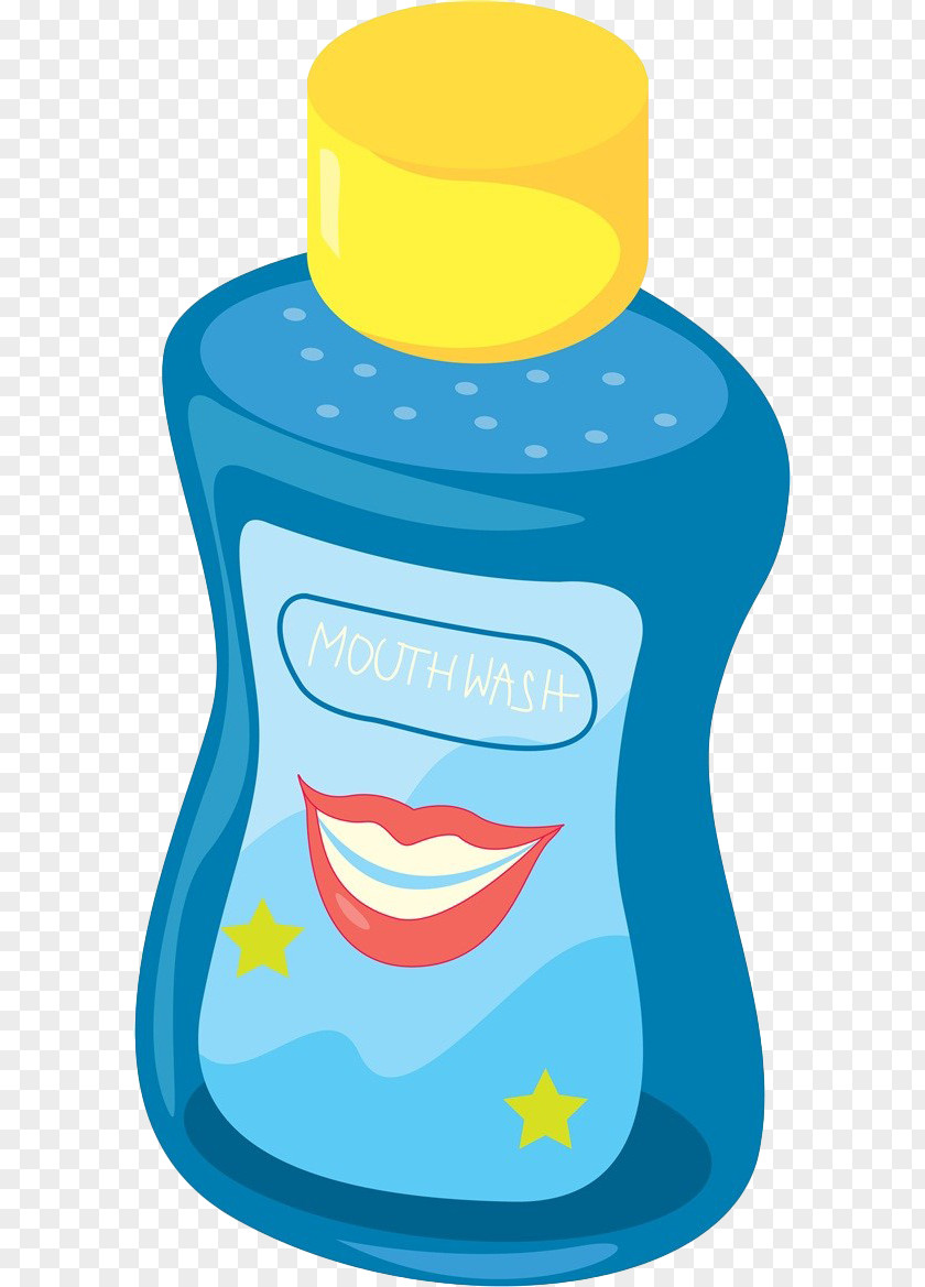 Blue Shower Gel Mouthwash Toothbrush Clip Art PNG