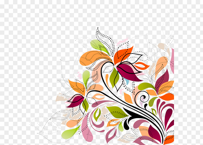 Color Hand-painted Floral Pattern Design Flower Illustration PNG
