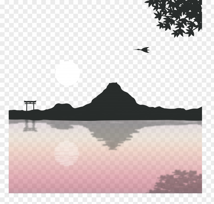 Vector Mount Fuji Mountains Landscape Royalty-free PNG