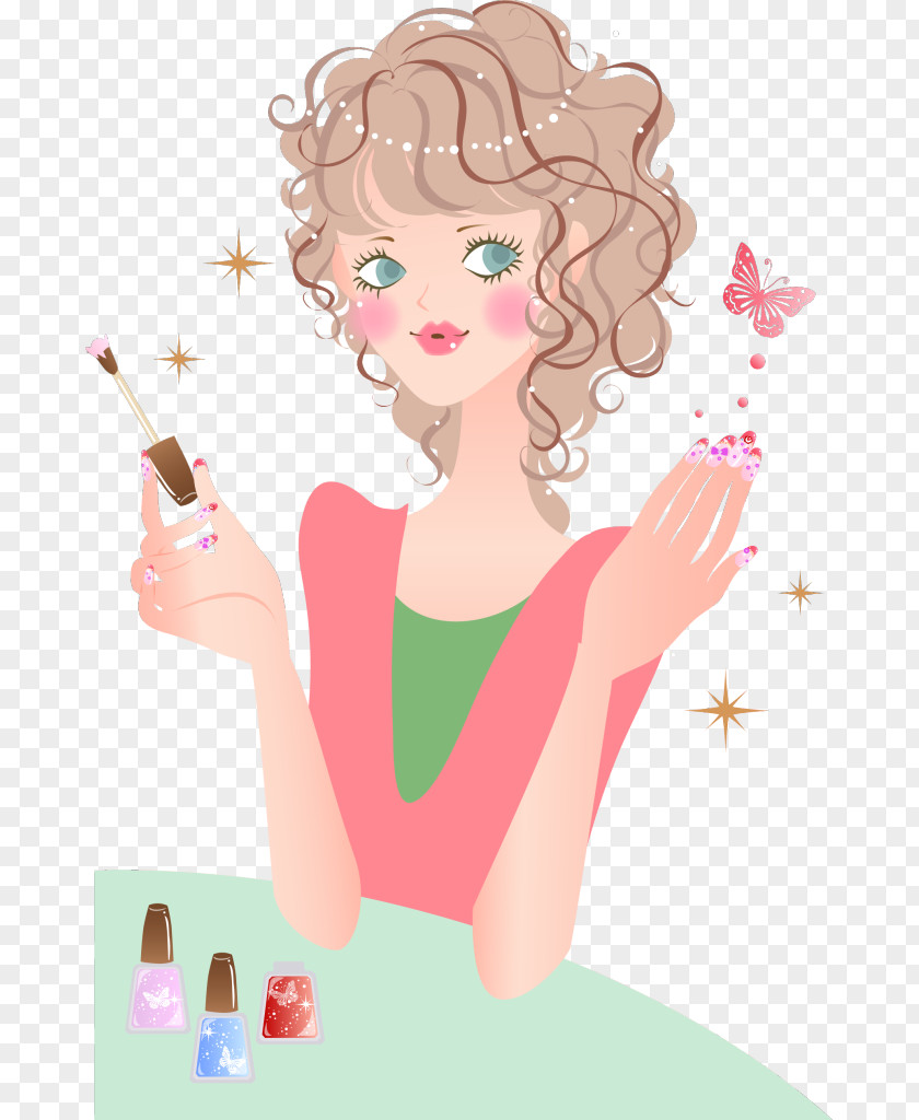 Beauty Nail Polish Art Technician Salon Illustration PNG