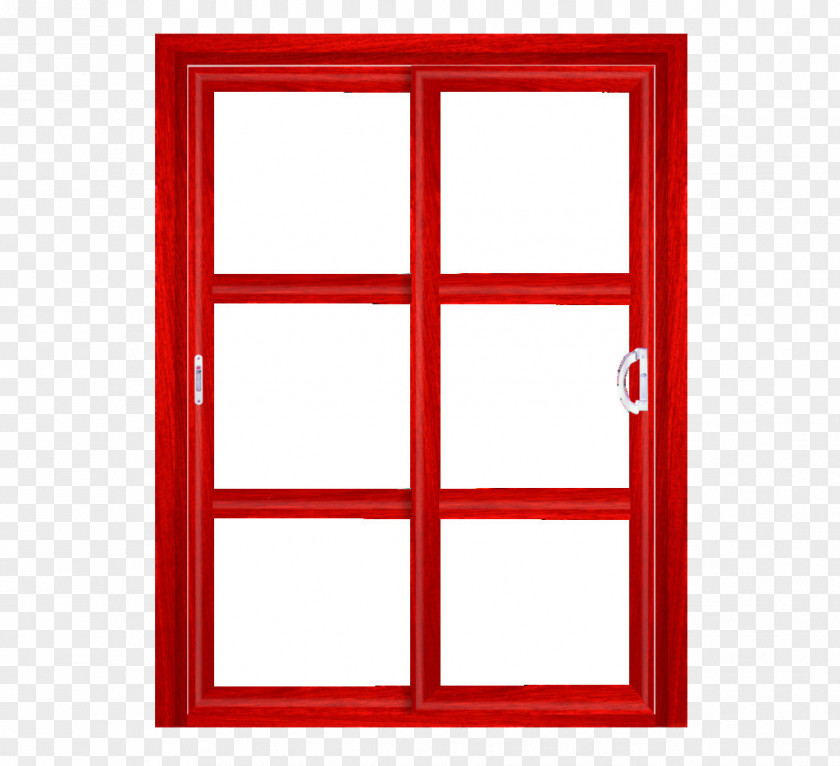 Doors And Windows Red Frame Window Picture Glass PNG