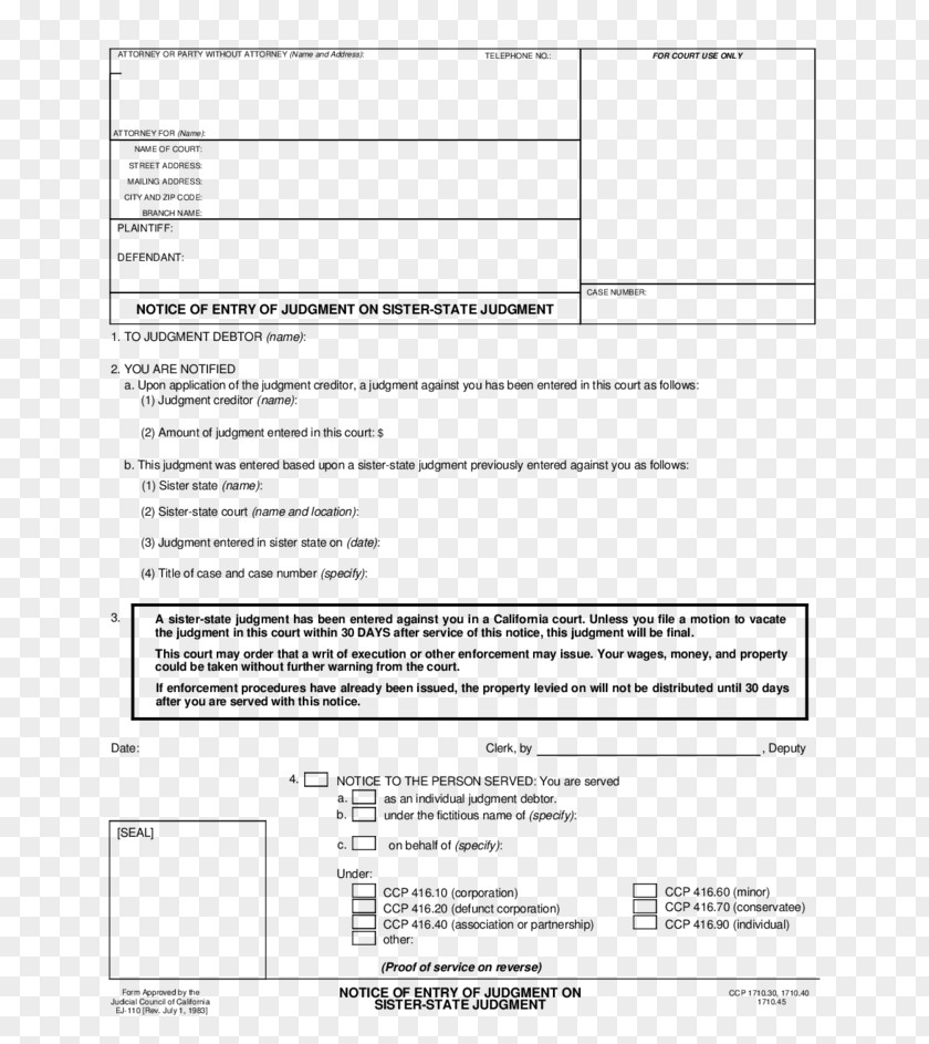 Judgment Debtor Document California Template PDF PNG
