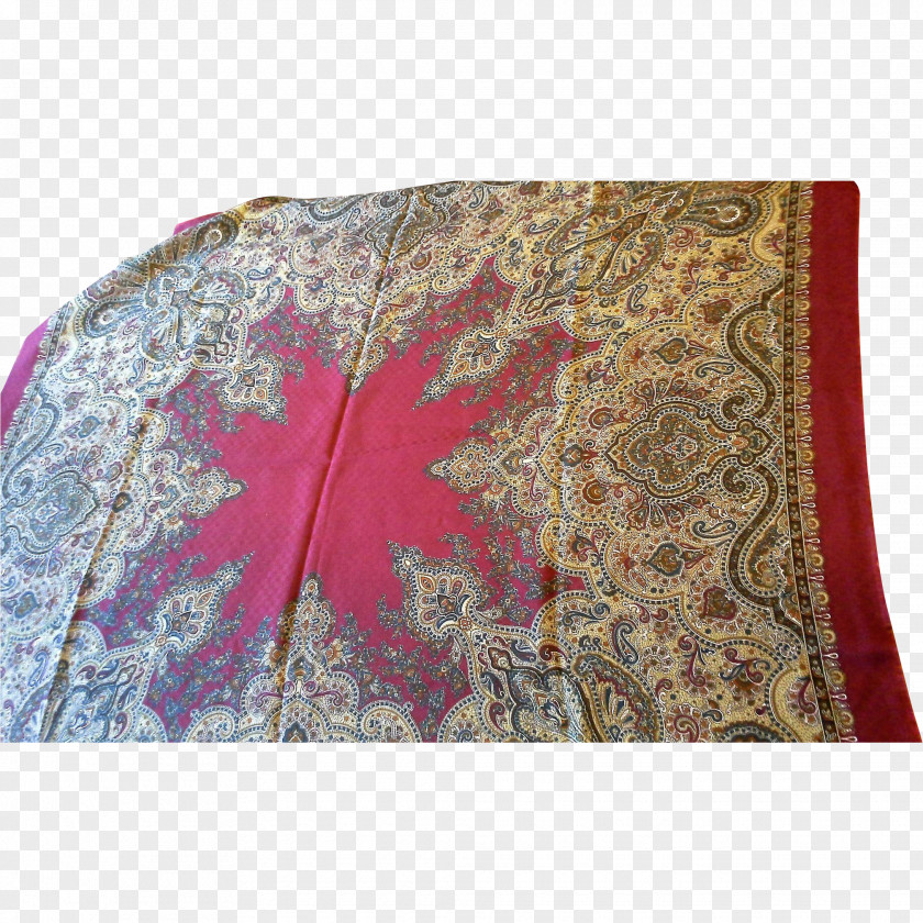 Shawl Paisley Textile Maroon Silk Place Mats PNG