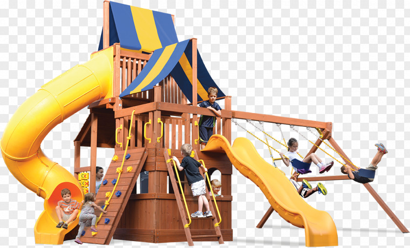 Wood Swing Playground Slide Outdoor Playset PNG
