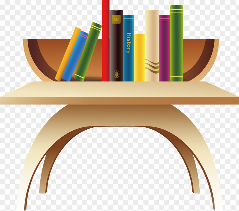 Classic Books Table Bookcase PNG