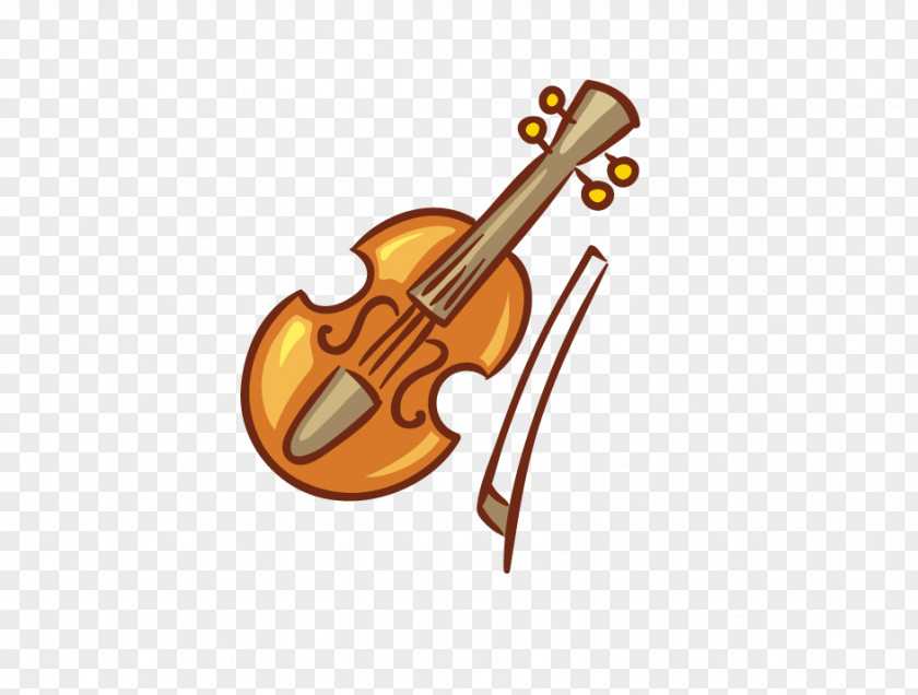 Hand-painted Violin Bass Violone Viola Cello PNG