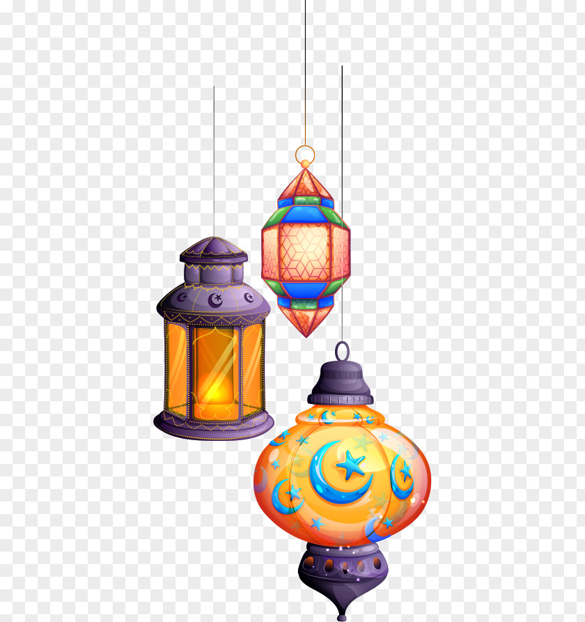 Vector Five Color Fantasy Light Chandelier Eid Al-Fitr Mubarak Al-Adha PNG