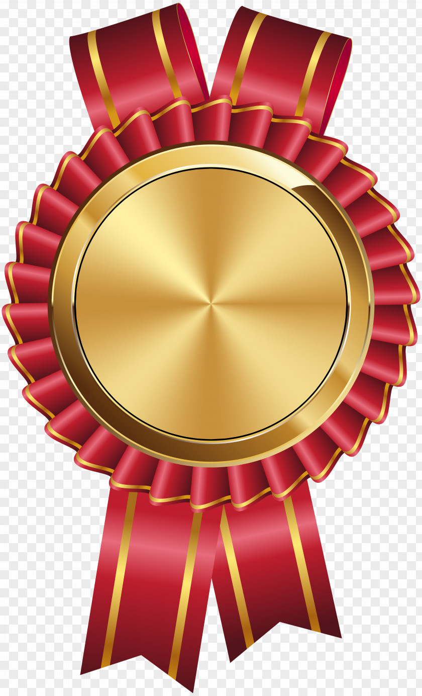 Gold Badge Red Clip Art PNG