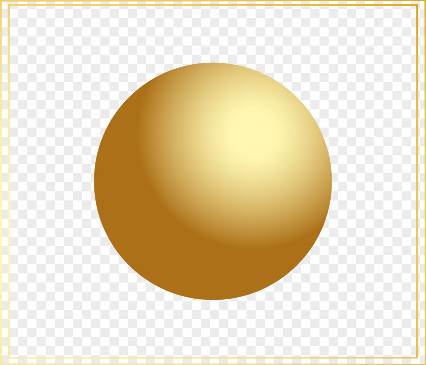 Golden Circle Frame Yellow Material Sphere Pattern PNG