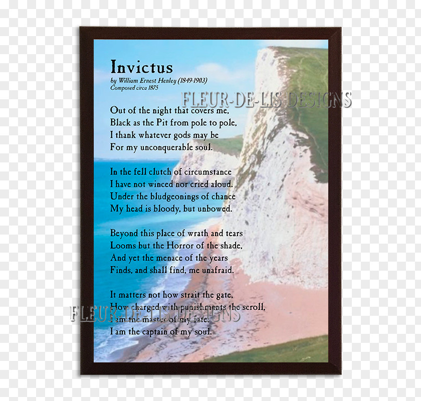 Invictus Poster William Ernest Henley PNG