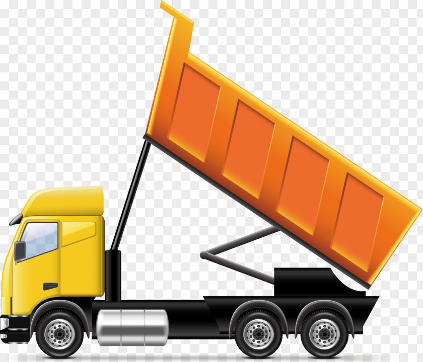 Vector Truck Decoration Car Dump Illustration PNG