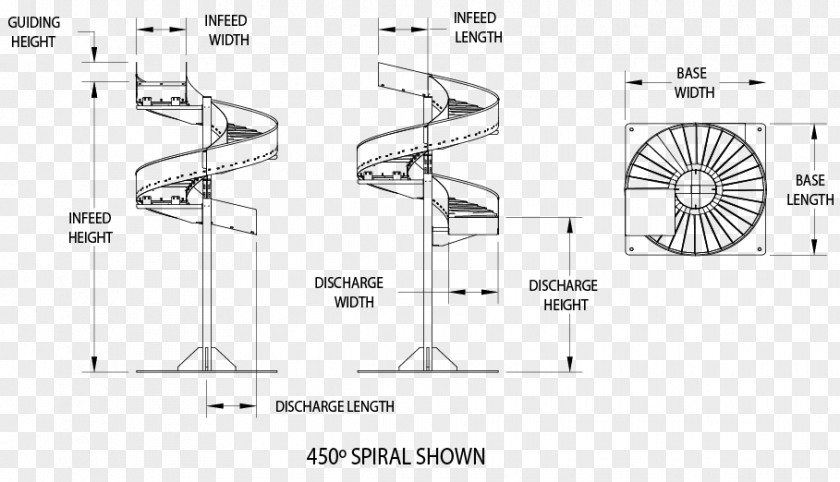 Angle Spiral Conveyor System Plastic PNG