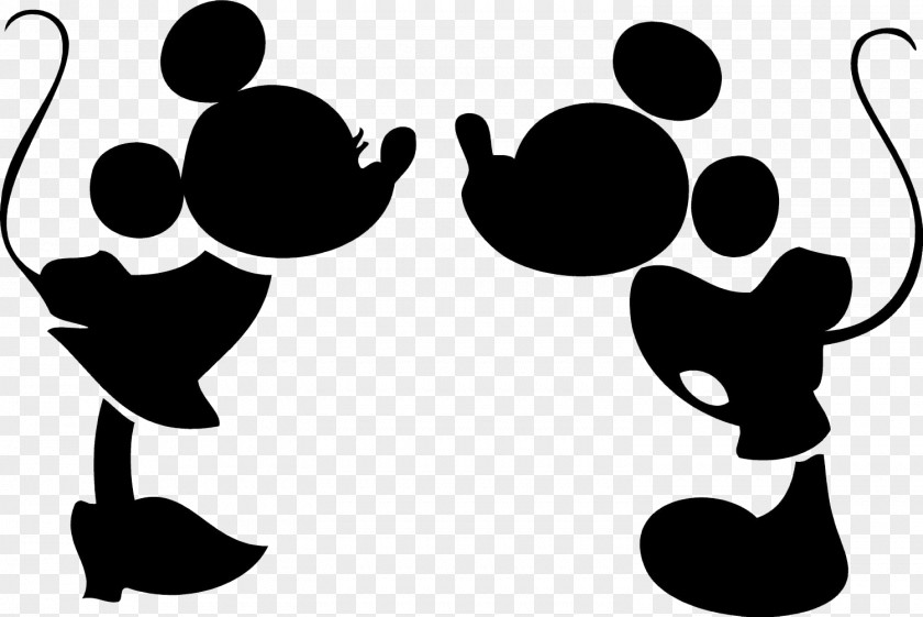 Kiss Mickey Mouse Minnie Epic Silhouette Drawing PNG