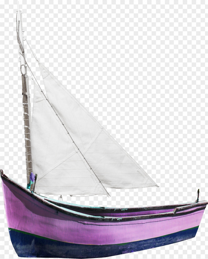 Pretty Purple Sailboat Sailing Ship PNG