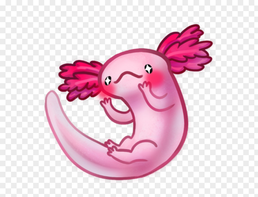 Axolotl Outline Cartoon Pink M Football Cuteness PNG