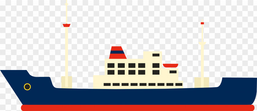 Cartoon Sky Blue Cargo Ship Adobe Illustrator PNG