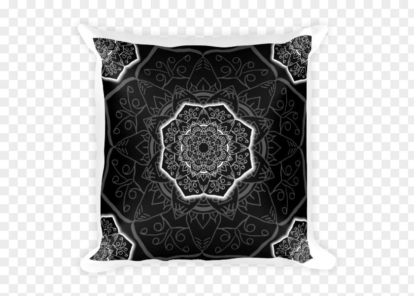 Pillow Throw Pillows Cushion White Black M PNG