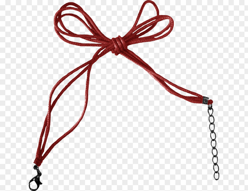 Red Bow Necklace Designer PNG