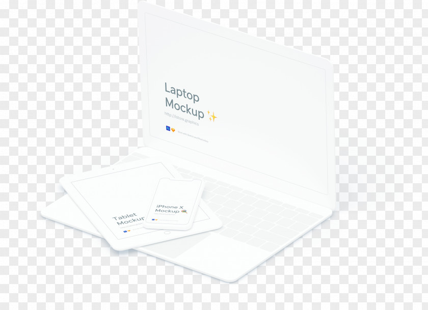 Laptop Mockup Paper Brand PNG