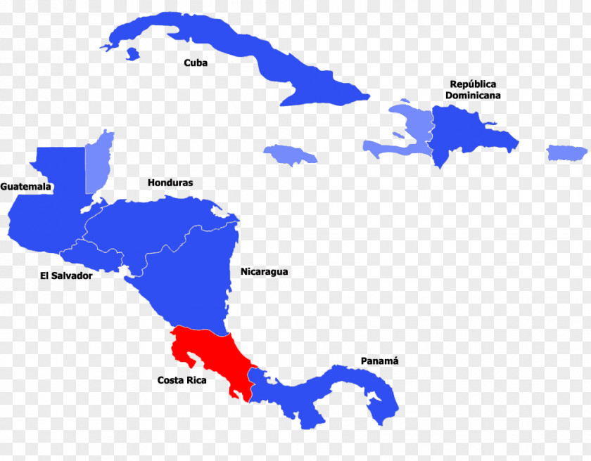 Map Central America Caribbean Middle PNG