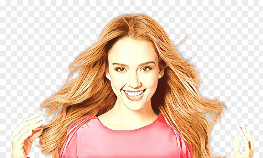 Model Feathered Hair Happy Face PNG