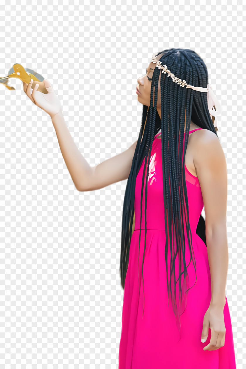 Dreadlocks Costume Pink Hairstyle Hair Accessory Long Headgear PNG
