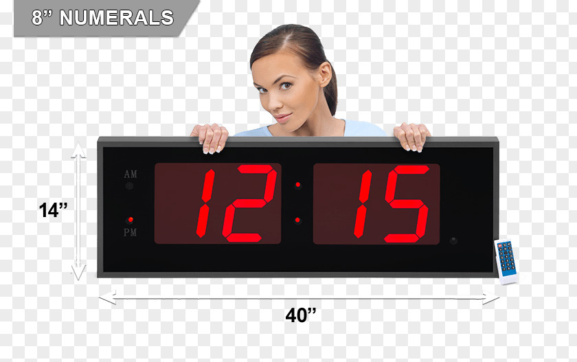 Giant Led Clock Alarm Clocks Display Device Digital Light-emitting Diode PNG
