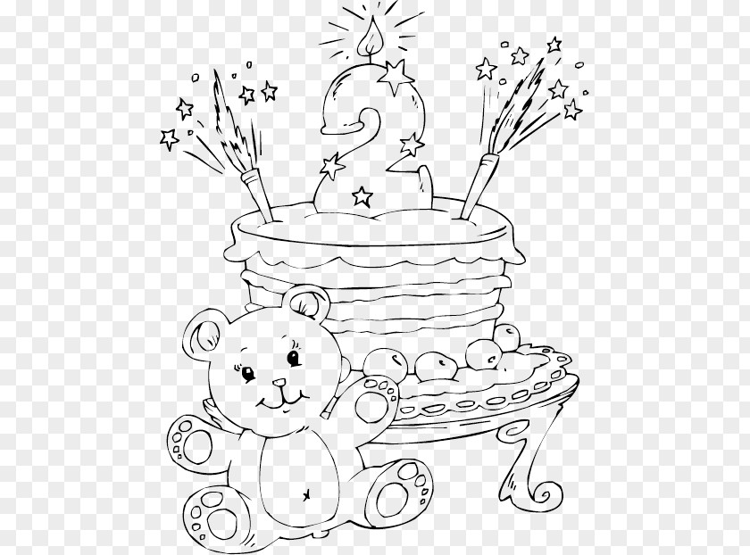 Lively Atmosphere Coloring Book Colouring Pages Christmas Birthday Cake PNG