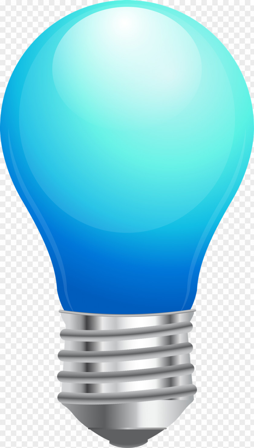 Bulb Incandescent Light Lamp Blue Clip Art PNG