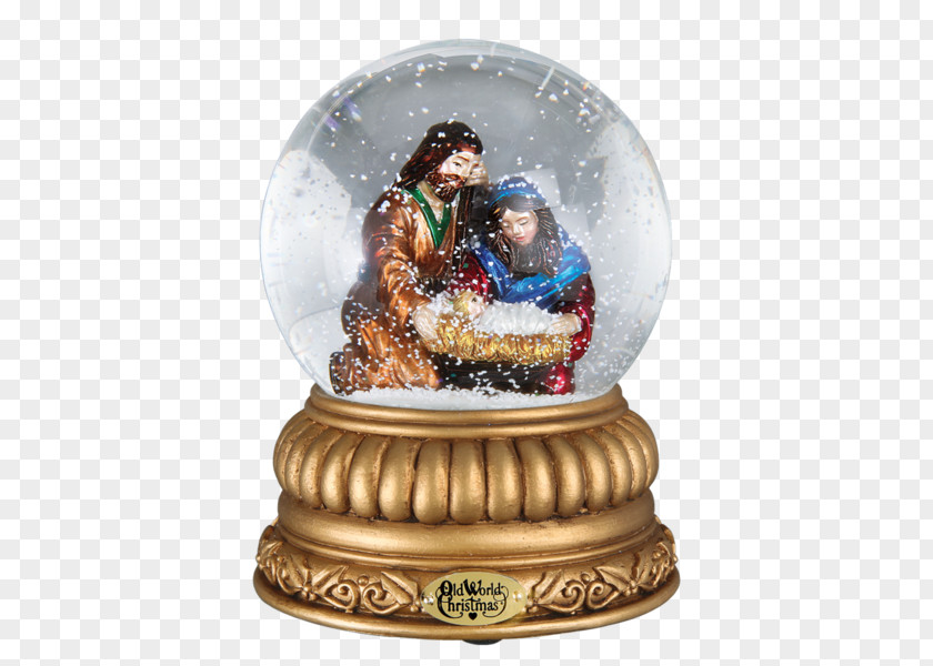 Christmas Snow Globes Ornament Holy Family Santa Claus PNG