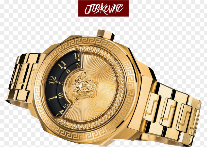 Gold Watch Versace Clock Perfume Luxury Goods PNG