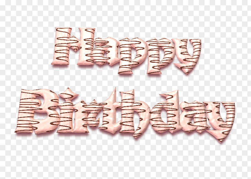Happy Birthday Word Copper Brand Font PNG