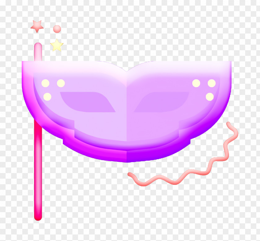 Smile Magenta Mask Icon Newyears Party PNG