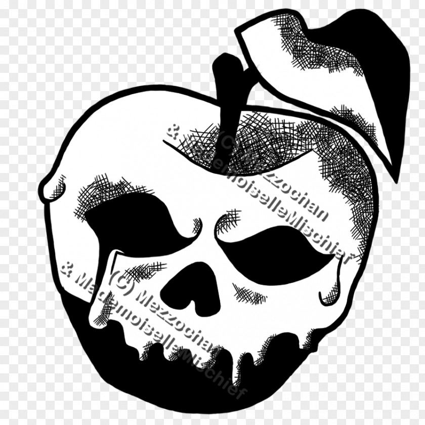 Poison Apple Skull Headgear White Clip Art PNG