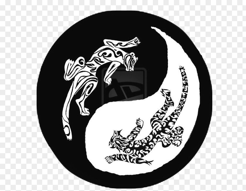 Tai Chi Black And White Double Leopard Tiger Panther Yin Yang PNG