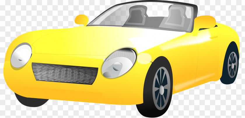 Yellow Cartoon Car Vector Sports Clip Art PNG