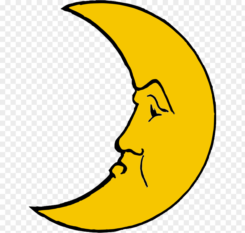 Crescent Moon Cartoon Full Lunar Phase Clip Art PNG