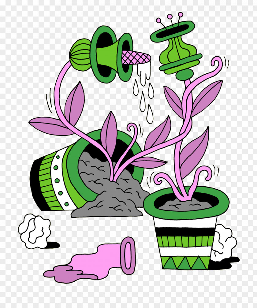 Potted Graffiti Paper Illustration PNG