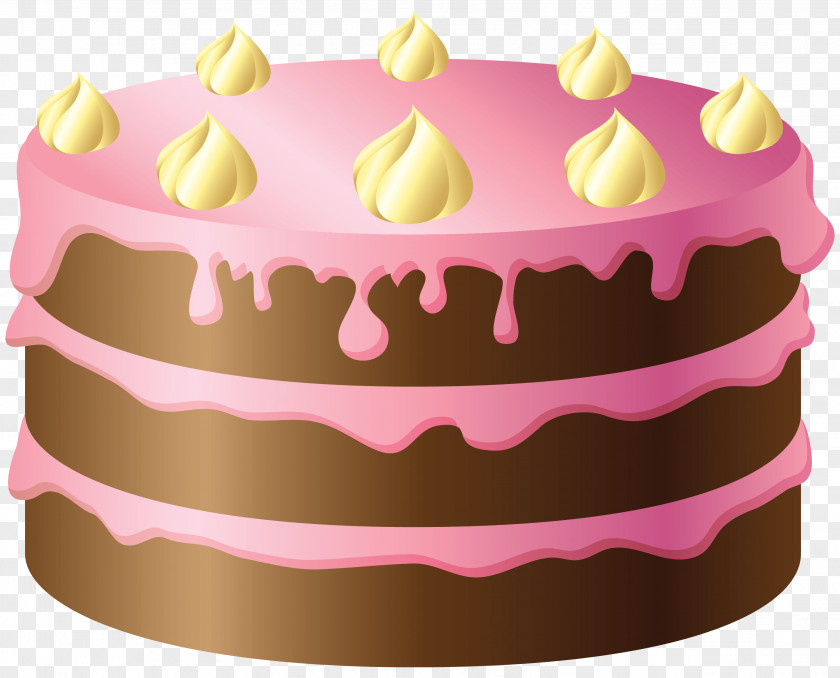 Pink Cream Birthday Cake Chocolate Cupcake Ice Clip Art PNG
