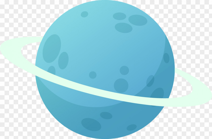 Cartoon Planet Blue Turquoise Pattern PNG