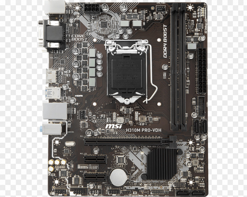 Intel LGA 1151 MSI H310M PRO-VDH Motherboard Hardware/Electronic Coffee Lake PNG