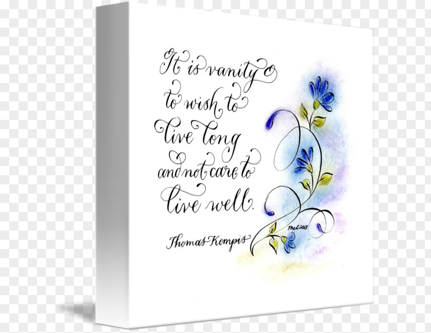 Calligraphy Poster Quotation Text Life Floral Design PNG