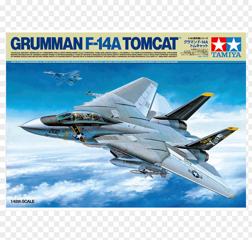 Aircraft Grumman F-14 Tomcat Fighter 1:48 Scale United States Navy PNG