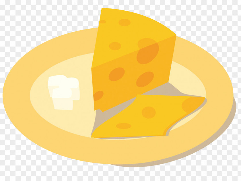 Cartoon Cheese On A Plate Milk PNG