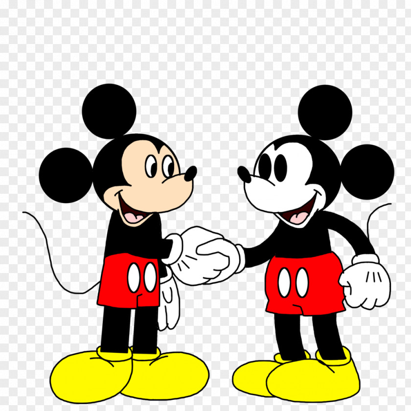 Mickey Mouse Minnie Oswald The Lucky Rabbit Handshake Cartoon PNG