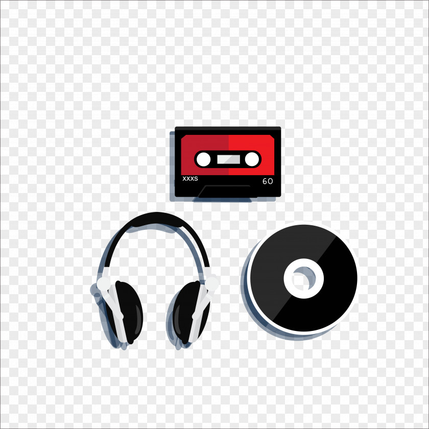 Flat Headphones Design PNG