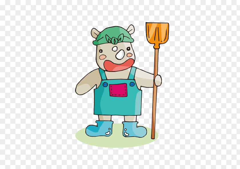 Industrious Hippo Clip Art PNG